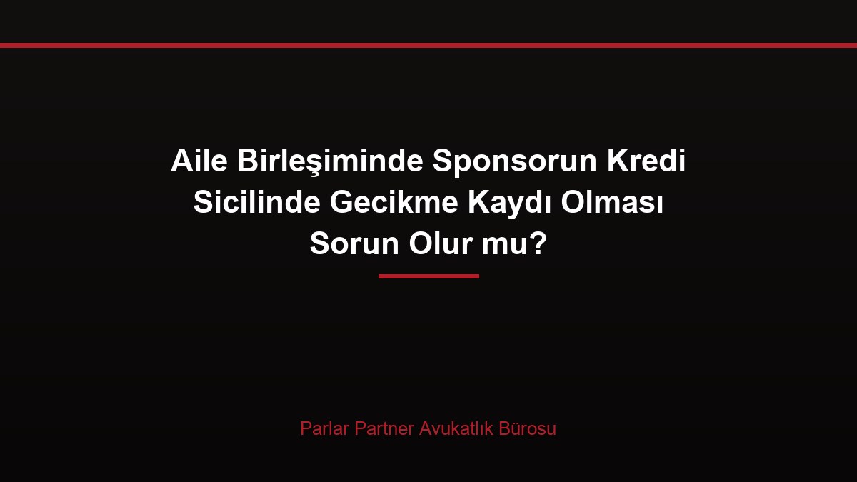 Aile Birleşiminde Sponsorun Kredi Sicilinde Gecikme Kaydı Olması Sorun Olur mu?