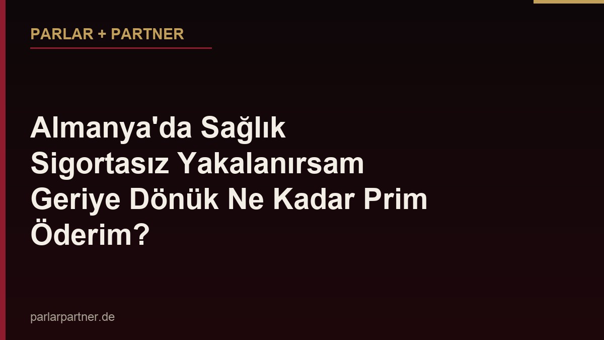 Almanya’da Sağlık Sigortasız Yakalanırsam Geriye Dönük Ne Kadar Prim Öderim?
