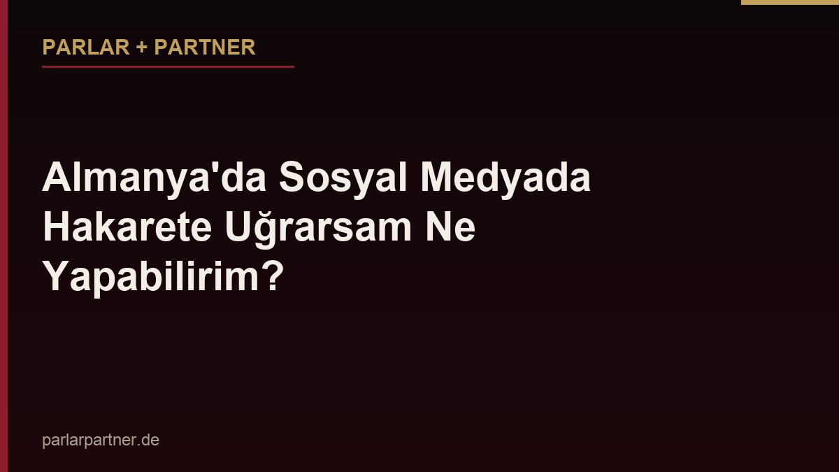 Almanya’da Sosyal Medyada Hakarete Uğrarsam Ne Yapabilirim?