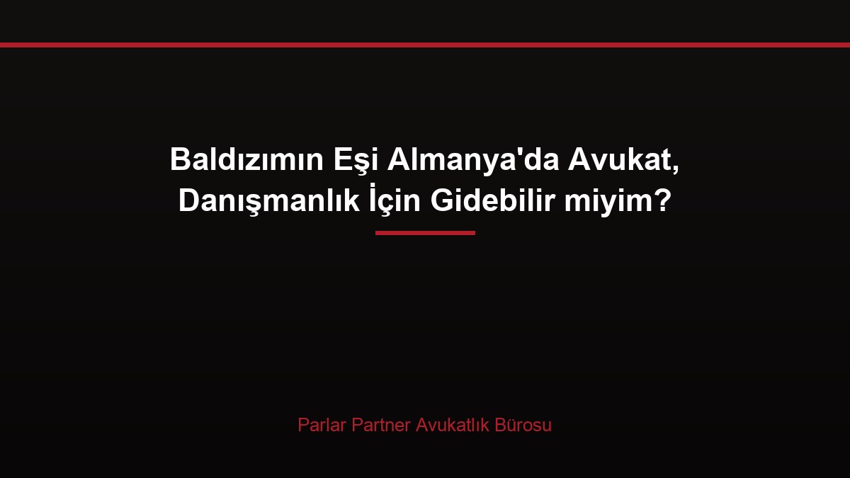 Baldızımın Eşi Almanya’da Avukat, Danışmanlık İçin Gidebilir miyim?