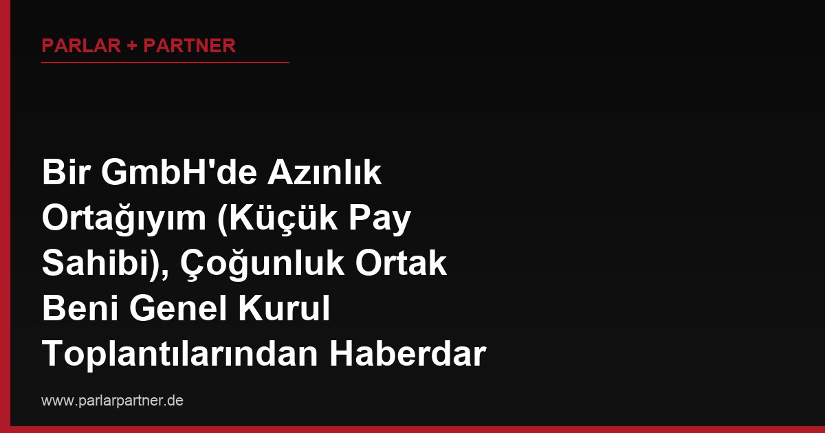 Bir GmbH’de Azınlık Ortağıyım (Küçük Pay Sahibi), Çoğunluk Ortak Beni Genel Kurul Toplantılarından Haberdar Etmeden Kararlar Alıyor, Bu Kararlara İtiraz Edebilir miyim?