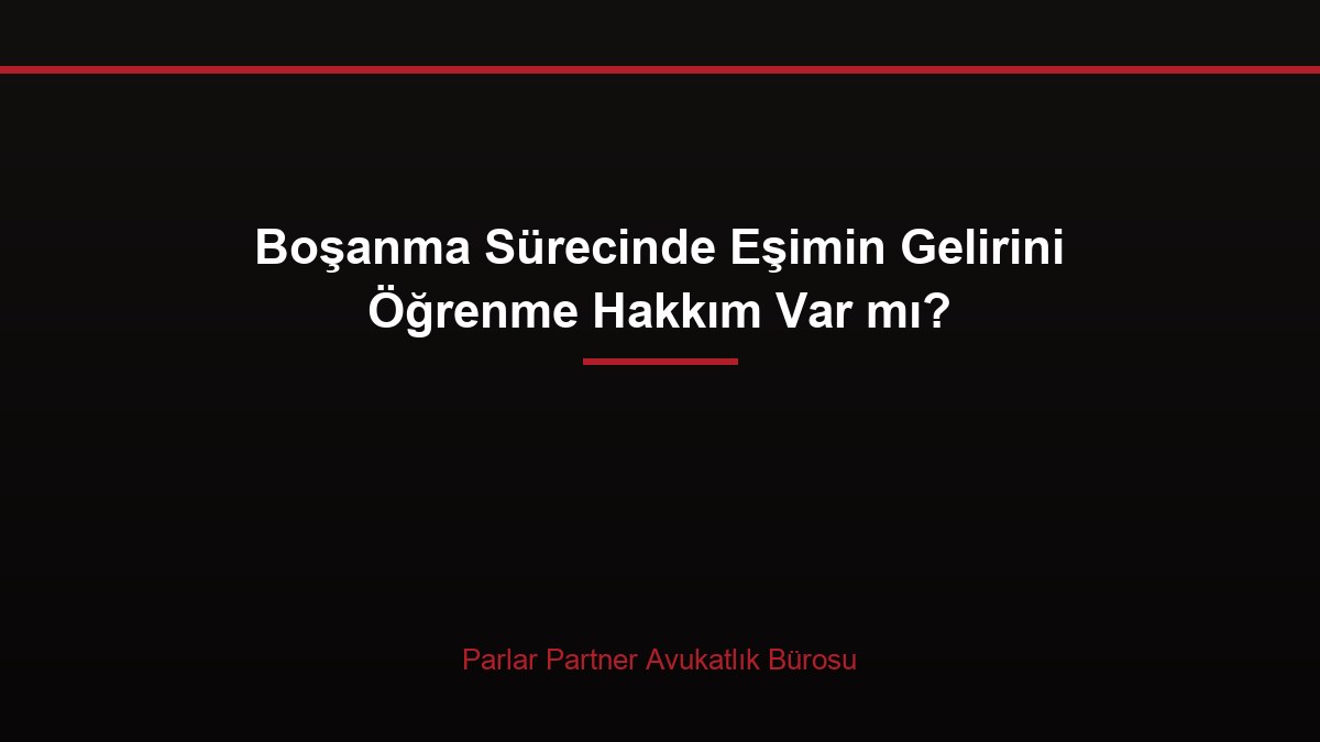 Boşanma Sürecinde Eşimin Gelirini Öğrenme Hakkım Var mı?
