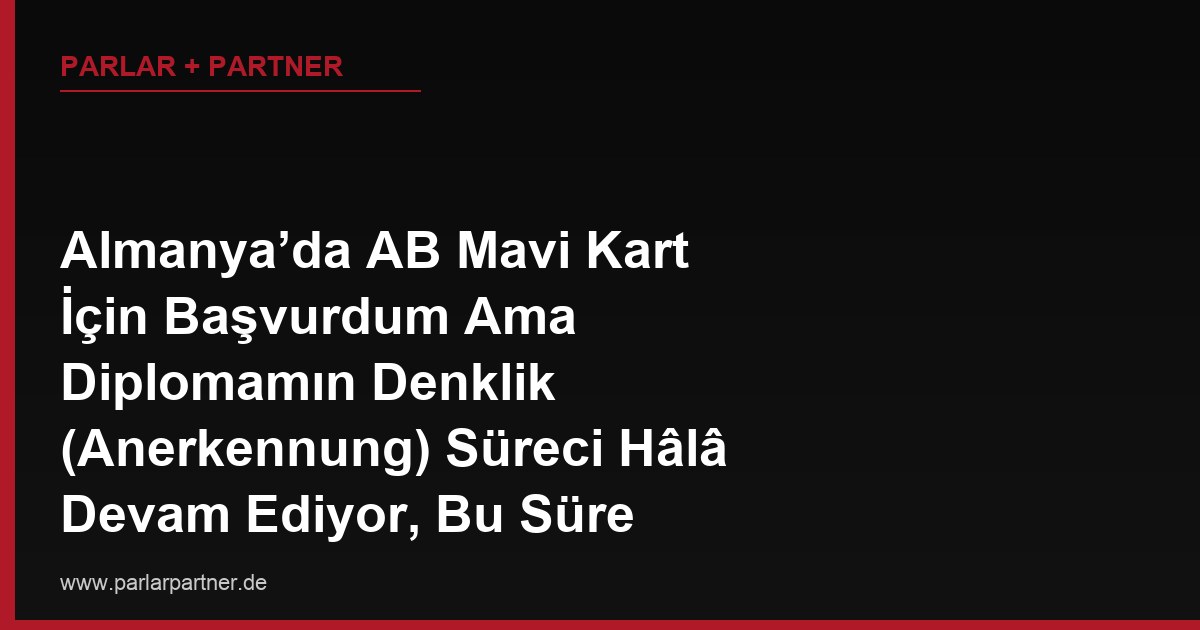 Almanya’da AB Mavi Kart İçin Başvurdum Ama Diplomamın Denklik (Anerkennung) Süreci Hâlâ Devam Ediyor, Bu Süre İçinde Çalışmaya Başlayabilir miyim?