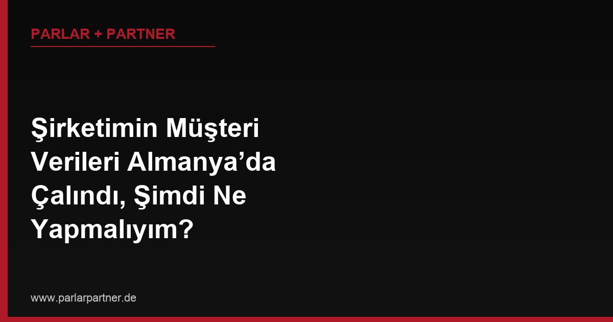 Şirketimin Müşteri Verileri Almanya’da Çalındı, Şimdi Ne Yapmalıyım?