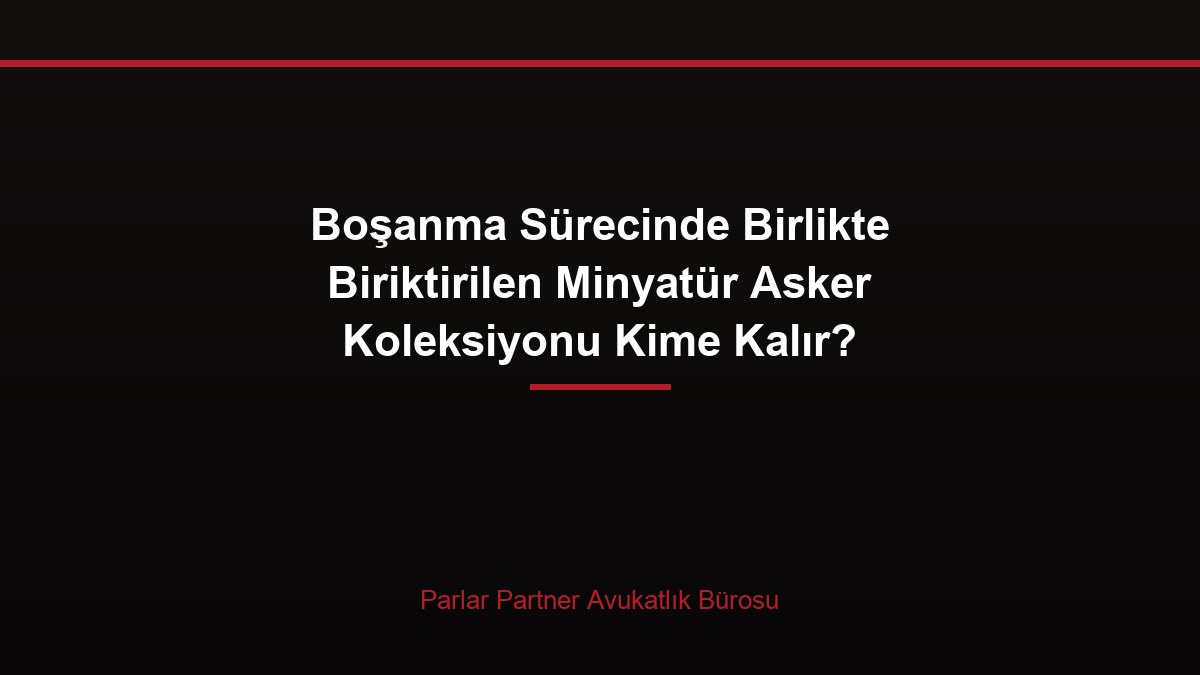 Boşanma Sürecinde Birlikte Biriktirilen Minyatür Asker Koleksiyonu Kime Kalır?