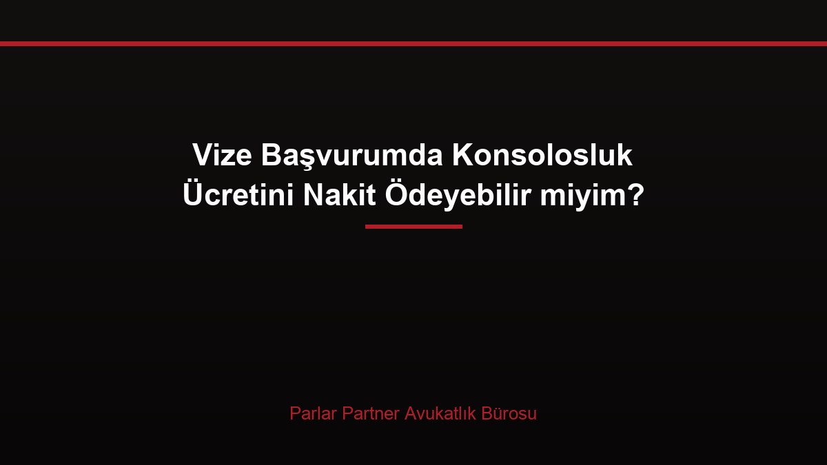 Vize Başvurumda Konsolosluk Ücretini Nakit Ödeyebilir miyim?