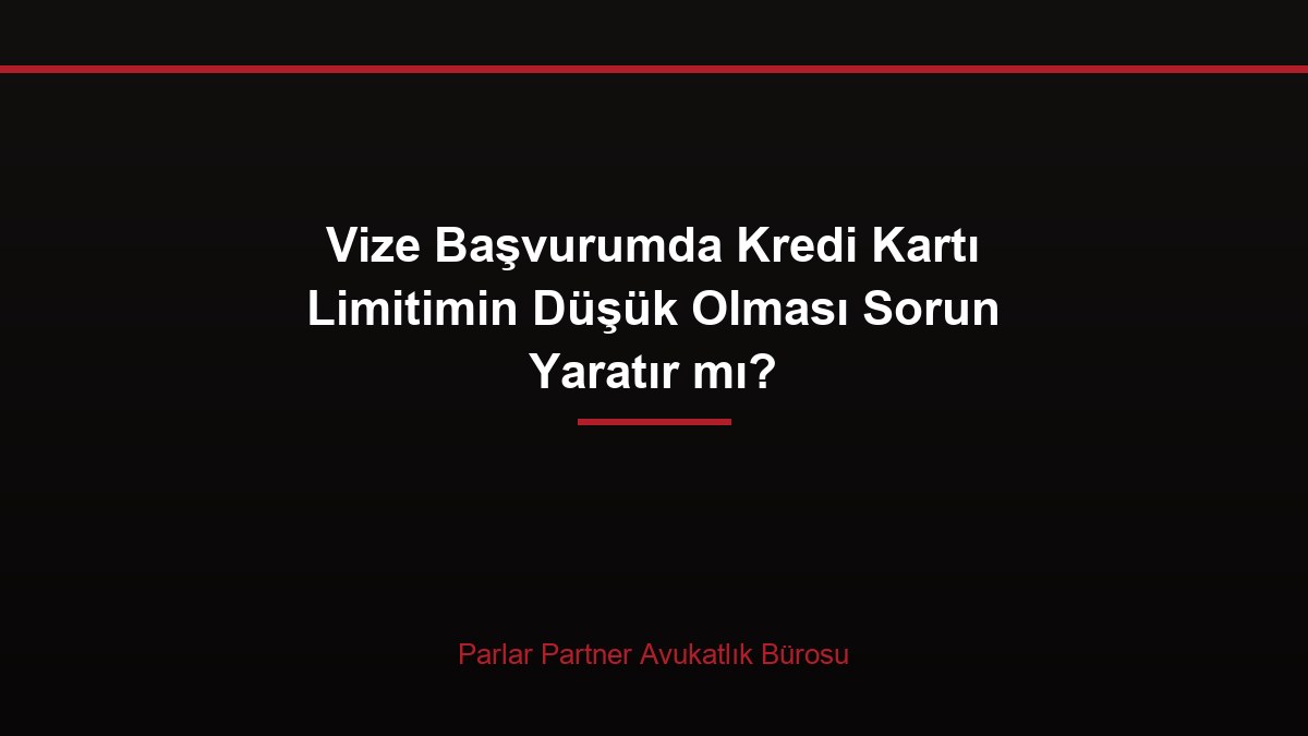 Vize Başvurumda Kredi Kartı Limitimin Düşük Olması Sorun Yaratır mı?