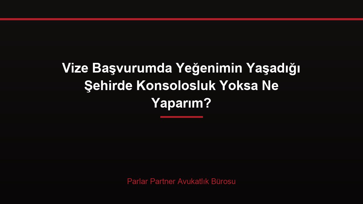 Vize Başvurumda Yeğenimin Yaşadığı Şehirde Konsolosluk Yoksa Ne Yaparım?