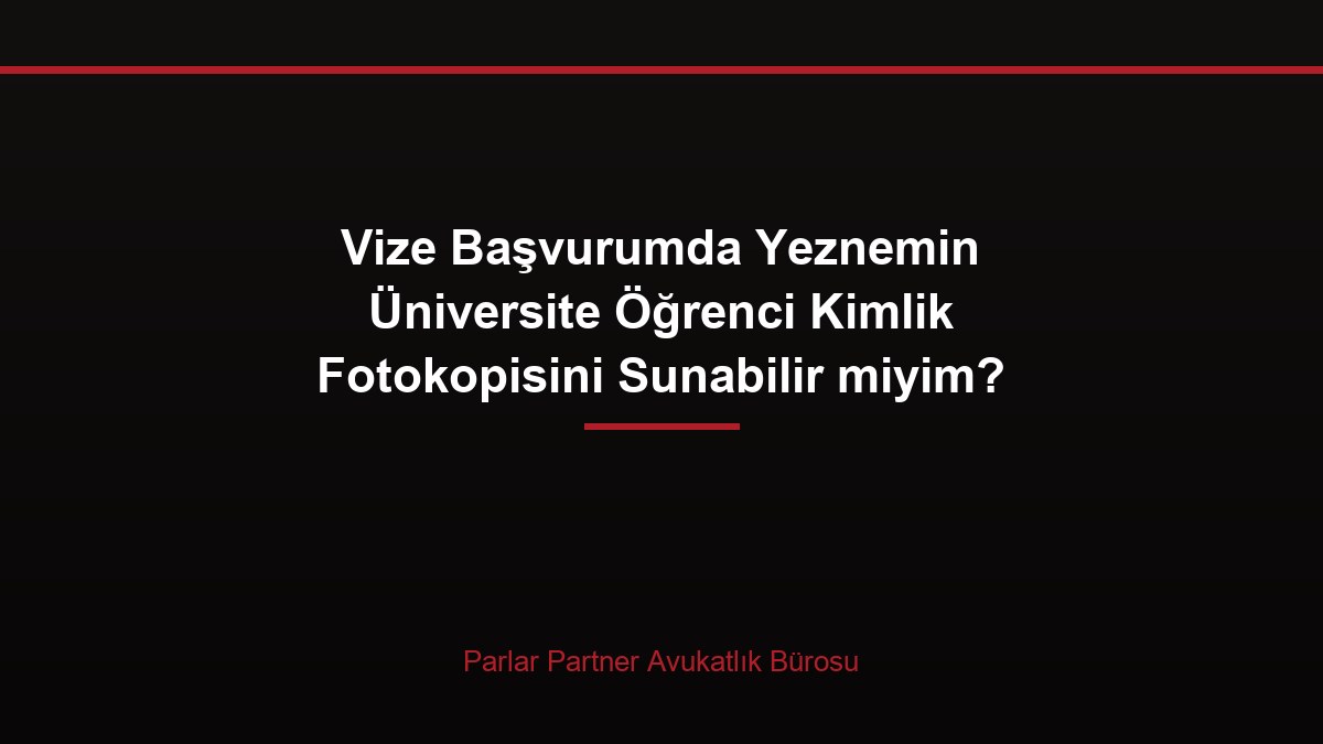 Vize Başvurumda Yeznemin Üniversite Öğrenci Kimlik Fotokopisini Sunabilir miyim?