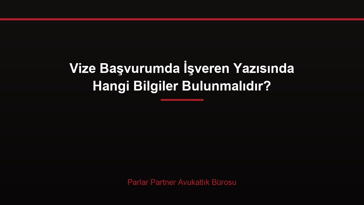 Vize Başvurumda İşveren Yazısında Hangi Bilgiler Bulunmalıdır?