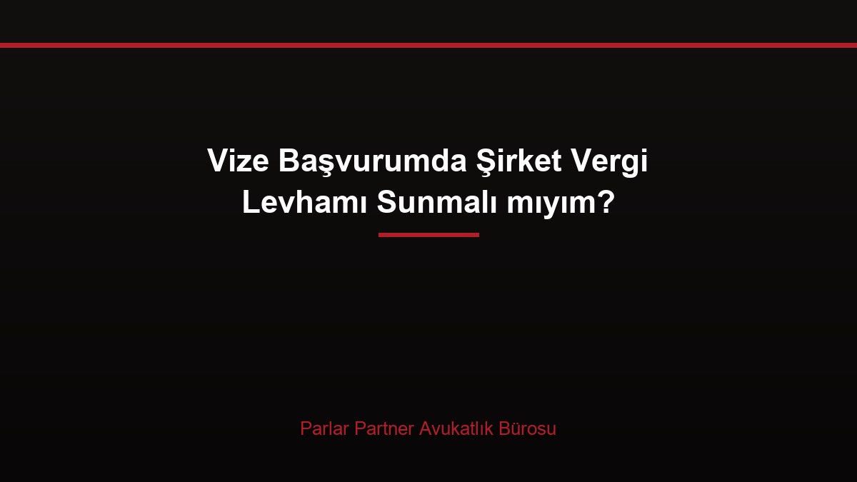 Vize Başvurumda Şirket Vergi Levhamı Sunmalı mıyım?