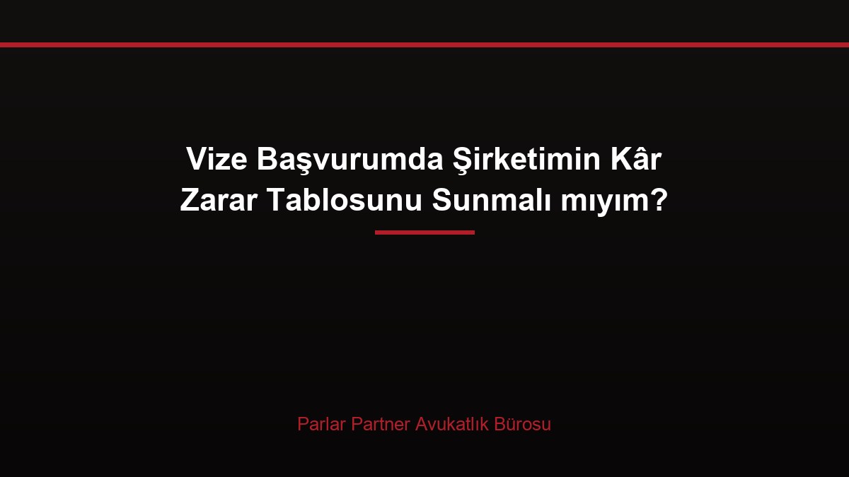 Vize Başvurumda Şirketimin Kâr Zarar Tablosunu Sunmalı mıyım?